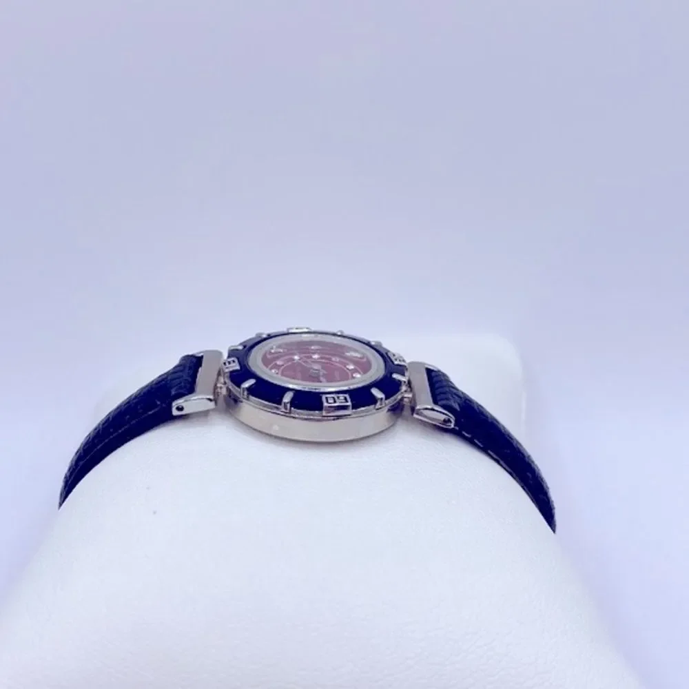 Working! Ladies Calvin Hill Quartz Small Round Face Rhinestine Watch